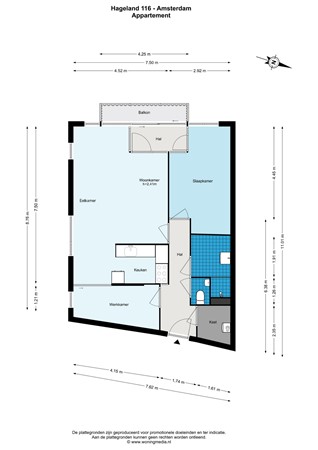 Floorplan - Hageland 116, 1066 SB Amsterdam